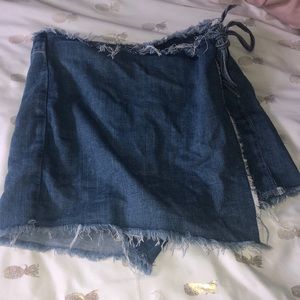 Tie Jean Skort